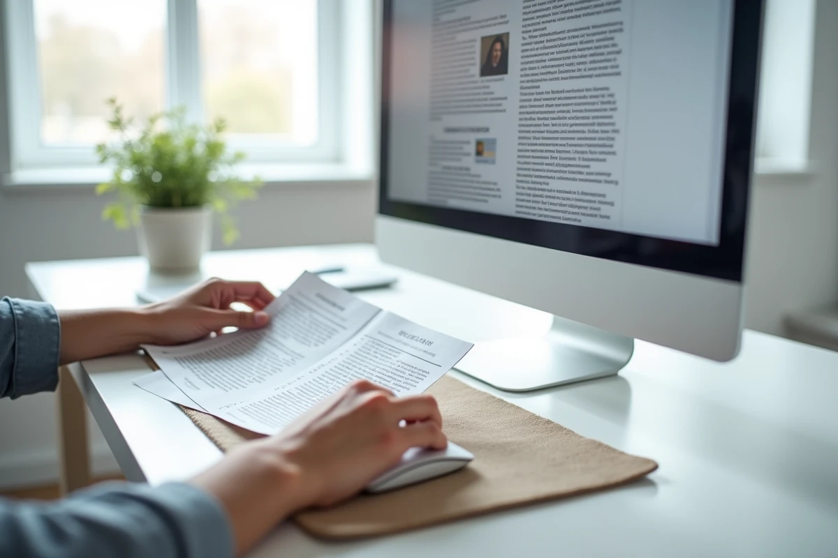 Gros plan sur des mains effectuant des recherches sur un site de vérification des faits et une page de généalogie pour contrôler les informations circulant sur l'origine et la famille d'une personnalité
